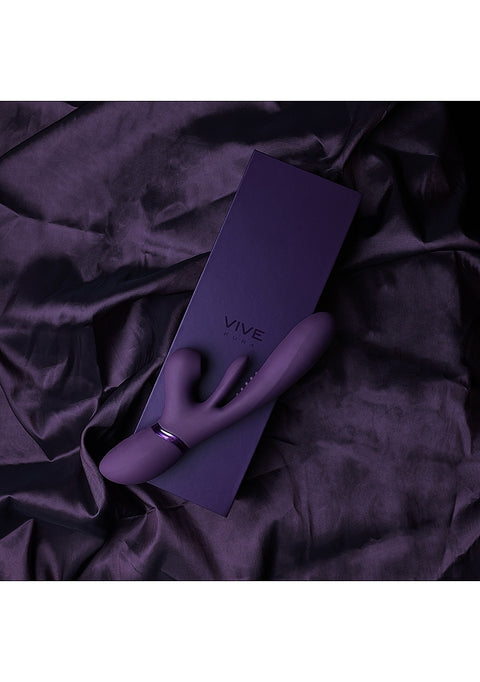 Vive Kura Thrusting G-Spot Flapper Pulse Wave Clit Stimulator - Purple