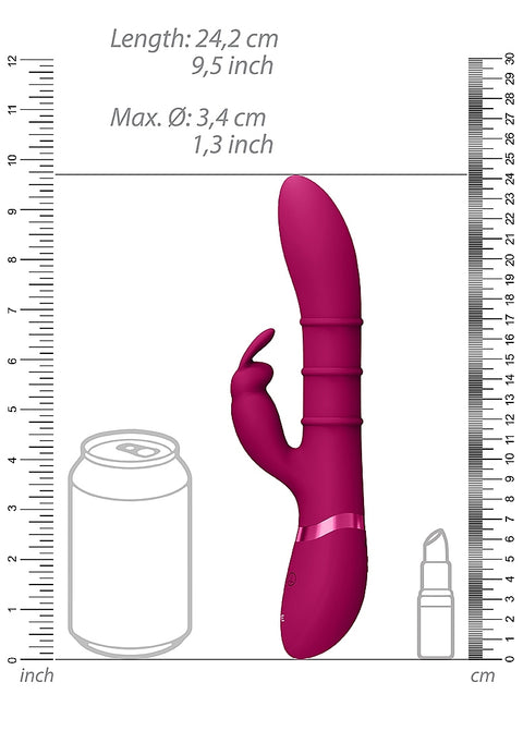 Vive Sora Up & Down Stimulating Rings, Vibrating G-Spot Rabbit - Pink