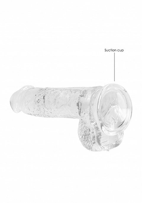 Realrock 6" Clear Dildo with Balls
