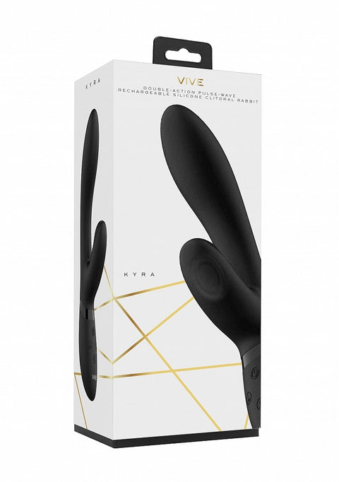 Vive Kyra Pulse-Wave Clitoral Rabbit Vibrator - Black