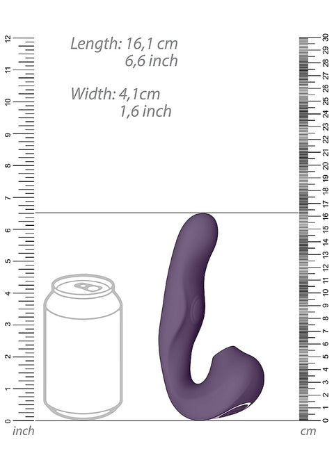 Vive Zaki Rechargeable Silicone Airwave-Pulse Wave Vibrating G-Spot Vibrator - Purple