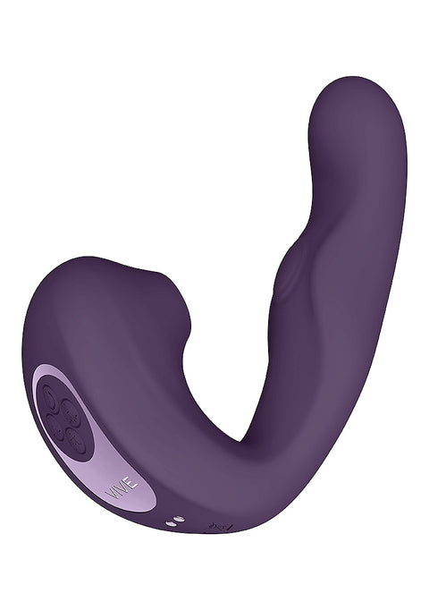 Vive Zaki Rechargeable Silicone Airwave-Pulse Wave Vibrating G-Spot Vibrator - Purple