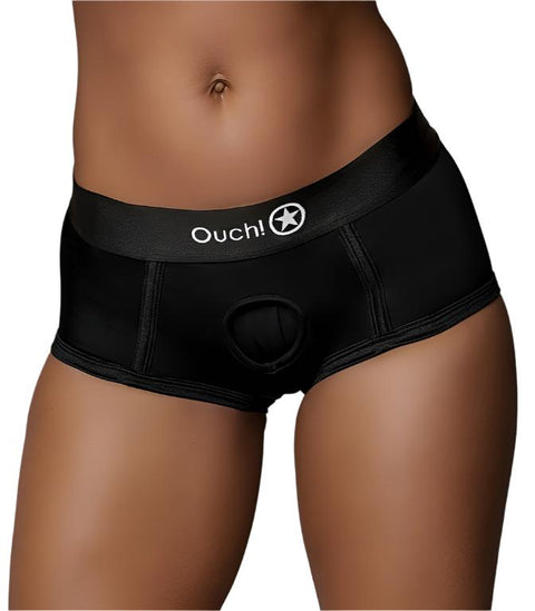 Ouch Vibrating Strap On Brief – Black XS/S