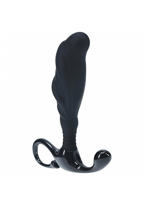 Levelz Rippled with Hard Loop Silicone Prostate Massager Large Black