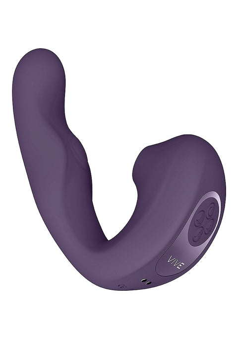Vive Zaki Rechargeable Silicone Airwave-Pulse Wave Vibrating G-Spot Vibrator - Purple