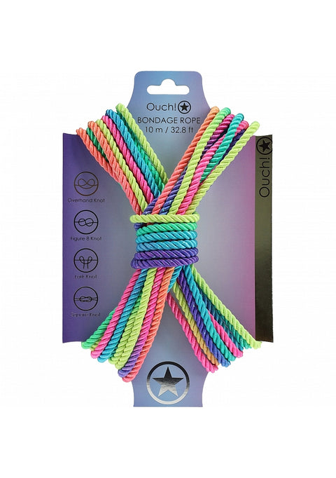 Ouch Bondage Rope 10m Multicolour Bright