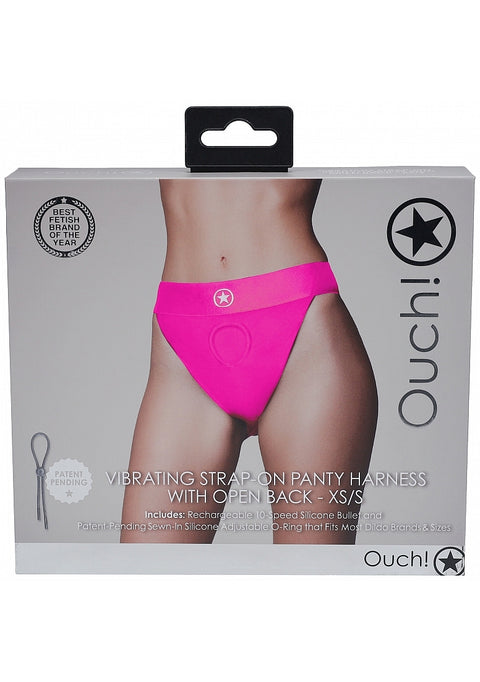 Ouch Vibrating Strap On Panty Harness – Pink XS/S