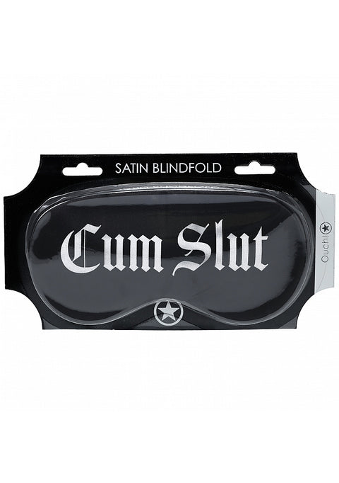 Ouch! Cum Slut Printed Mask Satin Black