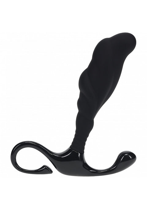 Levelz Rippled with Hard Loop Silicone Prostate Massager Large Black