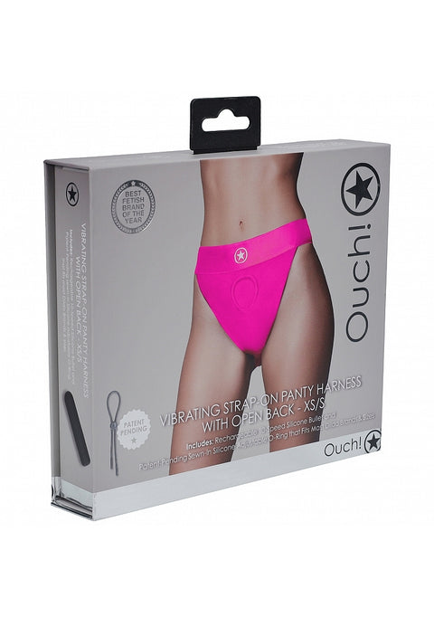 Ouch Vibrating Strap On Panty Harness – Pink XL/XXL
