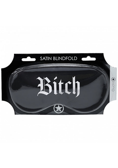 Ouch! Bitch Printed Mask Satin Black