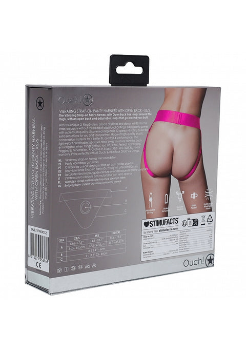 Ouch Vibrating Strap On Panty Harness – Pink XS/S