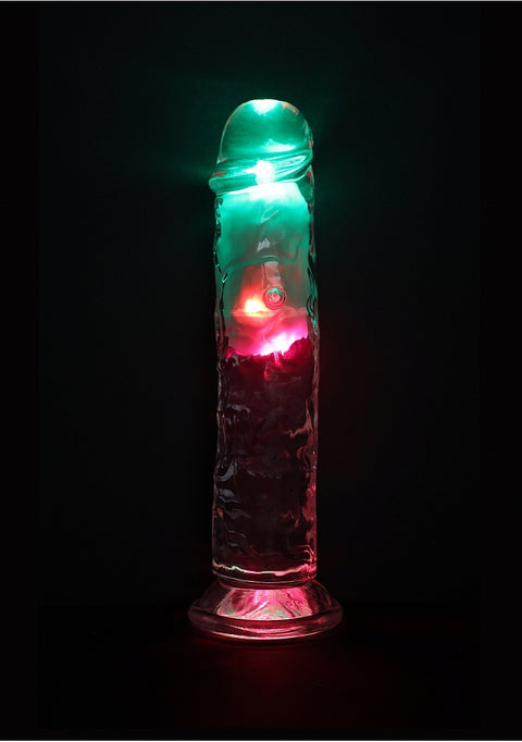 Shots RealRock 8" Cock/Dildo without Balls Remote Control LED