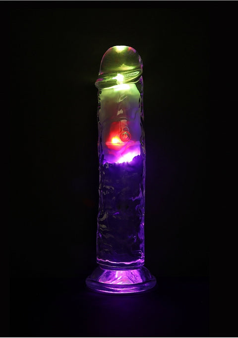 Shots RealRock 8" Cock/Dildo without Balls Remote Control LED