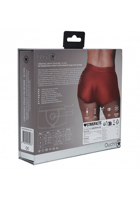 Ouch Vibrating Strap On Boxer – Red XL/XXL