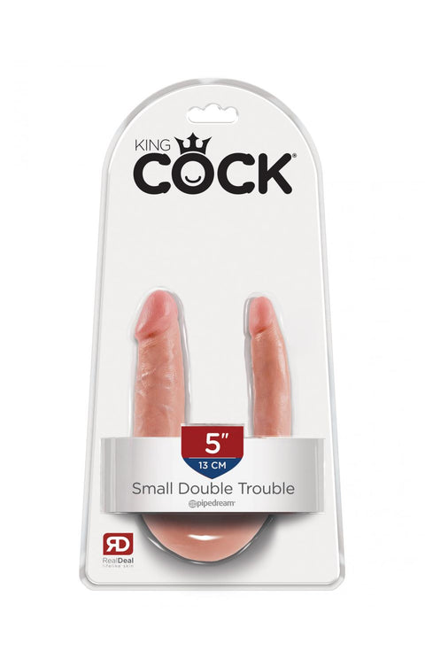 King Cock Double Trouble 5" Flesh